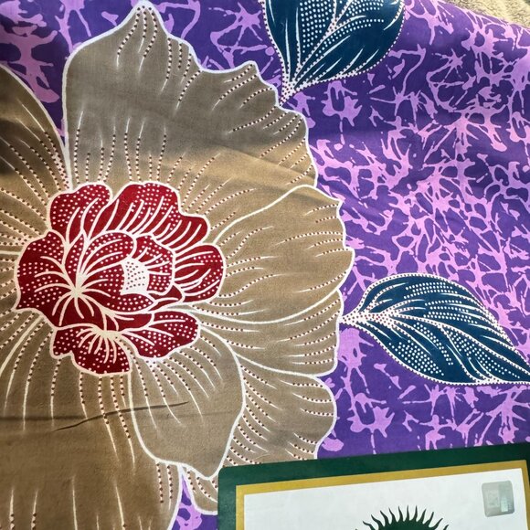 Real Holland Wax Print Fabric 100% Cotton 6 Yrds Purple Floral Original Holland - Picture 5 of 7